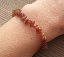 Load image into Gallery viewer, HESSONITE Natural Stone Gemstone Stretchy Chip Bracelet