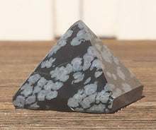 Load image into Gallery viewer, SNOWFLAKE OBSIDIAN natural Medium gemstone crystal pyramid 27-30mm