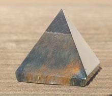 Load image into Gallery viewer, BLUE TIGER EYE natural small gemstone crystal pyramid 20-22
