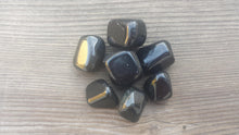 Load image into Gallery viewer, THREE (3) OBSIDIAN Tumbled Stones Medium/Large Natural Tumble Stones
