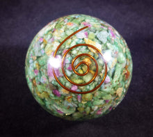 Load image into Gallery viewer, Medium (40-50mm) RUBY IN FUCHSITE Orgone Gemstone Sphere Orgone Sphere