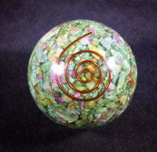 Load image into Gallery viewer, Medium (40-50mm) RUBY IN FUCHSITE Orgone Gemstone Sphere Orgone Sphere