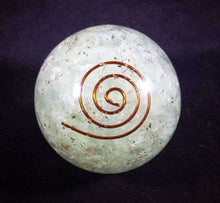 Load image into Gallery viewer, Medium (40-50mm) GREEN FLUORITE Orgone Gemstone Sphere Orgone Sphere