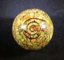 Load image into Gallery viewer, Medium (40-50mm) UNAKITE Orgone Gemstone Sphere Orgone Sphere