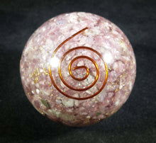 Load image into Gallery viewer, Medium (40-50mm) LEPIDOLITE Orgone Gemstone Sphere Orgone Sphere