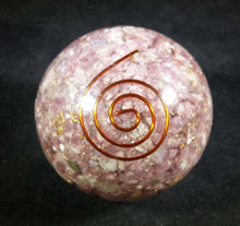 Load image into Gallery viewer, Medium (40-50mm) LEPIDOLITE Orgone Gemstone Sphere Orgone Sphere