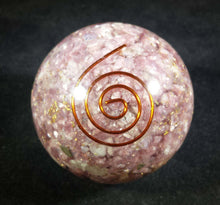 Load image into Gallery viewer, Medium (40-50mm) LEPIDOLITE Orgone Gemstone Sphere Orgone Sphere