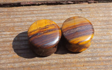 Load image into Gallery viewer, Pair of Real SUNSET JASPER Plugs Gauges Body Jewelry Double Flared - Pick Size