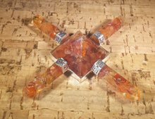Load image into Gallery viewer, CARNELIAN ORGONE 4 Point Gemstone Energy Generator