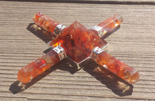 Load image into Gallery viewer, CARNELIAN ORGONE 4 Point Gemstone Energy Generator