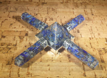 Load image into Gallery viewer, LAPIS LAZULI ORGONE 4 Point Gemstone Energy Generator