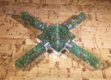 Load image into Gallery viewer, JADE ORGONE 4 Point Gemstone Energy Generator