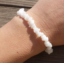 Load image into Gallery viewer, WHITE AGATE Natural Stone Gemstone Stretchy Chip Bracelet