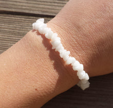 Load image into Gallery viewer, WHITE AGATE Natural Stone Gemstone Stretchy Chip Bracelet