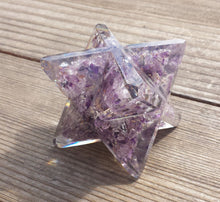 Load image into Gallery viewer, Extra Large (80-85MM) AMETHYST Orgone Gemstone Merkaba Star (One)