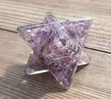 Load image into Gallery viewer, Extra Large (80-85MM) AMETHYST Orgone Gemstone Merkaba Star (One)