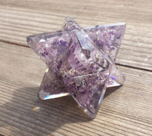 Load image into Gallery viewer, Extra Large (80-85MM) AMETHYST Orgone Gemstone Merkaba Star (One)