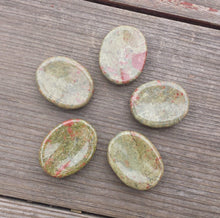Load image into Gallery viewer, UNAKITE Worry Stone Natural Stone Hand Carved Gemstone Worry Stone