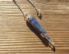 Load image into Gallery viewer, Natural LAPIS LAZULI Gemstone 3 Stone Wand Pendulum (One)