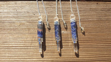 Load image into Gallery viewer, Natural SODALITE Gemstone 3 Stone Wand Pendulum (One)