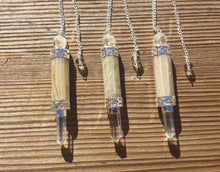 Load image into Gallery viewer, Natural CHRYSOBERYL Gemstone 3 Stone Wand Pendulum (One)