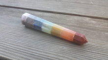 Load image into Gallery viewer, 7 CHAKRA BONDED Natural Gemstone Double Terminated Wand