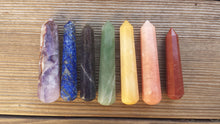 Load image into Gallery viewer, 7 CHAKRA Natural Faceted Wand Set