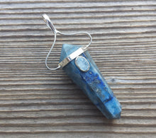 Load image into Gallery viewer, Natural LAPIS LAZULI And Rainbow MOONSTONE Crystal D - Point Pendant Gemstone