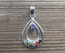 Load image into Gallery viewer, STERLING SILVER .925 PURE Silver Double Drop Chakra Pendant