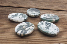 Load image into Gallery viewer, TREE AGATE Worry Stone Natural Stone Hand Carved Gemstone Worry Stone