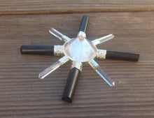 Load image into Gallery viewer, BLACK TOURMALINE And Clear QUARTZ 4 X 4 Natural Gemstone Energy Generator