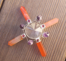 Load image into Gallery viewer, CARNELIAN AND AMETHYST Antenna Environment Energy Generator With Garnet Accents