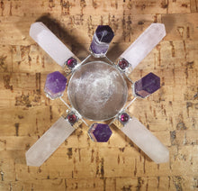 Load image into Gallery viewer, ROSE QUARTZ And AMETHYST Antenna Environment Energy Generator With Garnet Accents