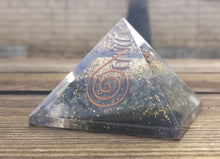 Load image into Gallery viewer, LARGE (60-65mm) PYRITE Orgone Gemstone Pyramid Large Pyramid Orgone