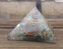 Load image into Gallery viewer, Large (60-65mm) CHRYSOPRASE Orgone Gemstone Pyramid Large Pyramid Orgone