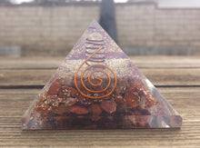 Load image into Gallery viewer, Large (60-65mm) RUBY Orgone Gemstone Pyramid Large Pyramid Orgone