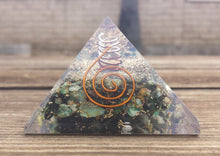 Load image into Gallery viewer, Large (60-65mm) CHRYSOCOLLA Orgone Gemstone Pyramid Large Pyramid Orgone