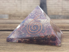 Load image into Gallery viewer, Large (60-65mm) RED TIGER EYE Orgone Gemstone Pyramid Large Pyramid Orgone