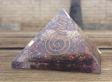 Load image into Gallery viewer, Large (60-65mm) RED TIGER EYE Orgone Gemstone Pyramid Large Pyramid Orgone