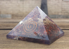 Load image into Gallery viewer, Large (60-65mm) RED TIGER EYE Orgone Gemstone Pyramid Large Pyramid Orgone