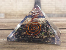 Load image into Gallery viewer, Large (60-65mm) MULTI TOURMALINE Orgone Gemstone Pyramid Large Pyramid Orgone
