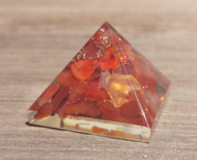 Load image into Gallery viewer, Small (25-30mm) CARNELIAN Orgone Gemstone Pyramid Small Pyramid Orgone