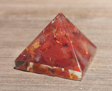 Load image into Gallery viewer, Small (25-30mm) CARNELIAN Orgone Gemstone Pyramid Small Pyramid Orgone