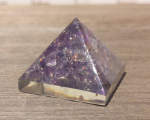 Load image into Gallery viewer, Small (25-30mm) AMETHYST Orgone Gemstone Pyramid Small Pyramid Orgone