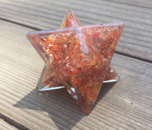 Load image into Gallery viewer, Extra Large (80-85MM) CARNELIAN Orgone Gemstone Merkaba Star (One)