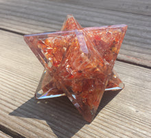 Load image into Gallery viewer, Extra Large (80-85MM) CARNELIAN Orgone Gemstone Merkaba Star (One)