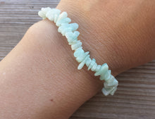 Load image into Gallery viewer, AMAZONITE Natural Stone Gemstone Stretchy Chip Bracelet