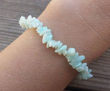 Load image into Gallery viewer, AMAZONITE Natural Stone Gemstone Stretchy Chip Bracelet