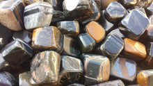 Load image into Gallery viewer, Three (3) BLUE TIGER EYE Tumbled Stones Medium Natural Tumble Stones