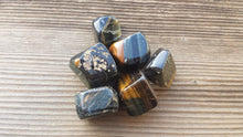 Load image into Gallery viewer, BLUE TIGER EYE Tumbled Stone One (1) Medium Natural Tumble Stone
